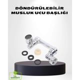 1080° Dönebilen Musluk Ucu – Su Tasarruflu, Esnek ve 360° Çift Eksenli Başlık (Kopya) - 02 - Gri