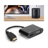 1080P 2in1 Hd'den Vga'ya HDMI To VGA Hd Dönüştürücü Bilgisayar Projeksiyonu - Hd Ürünleri Için Tv Adaptörüne VGA Ürünlerini Bağlama ZR724 - 0 - Siyah - Option-1