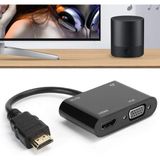 1080P 2in1 Hd'den Vga'ya HDMI To VGA Hd Dönüştürücü Bilgisayar Projeksiyonu - Hd Ürünleri Için Tv Adaptörüne VGA Ürünlerini Bağlama ZR724 - 0 - Siyah