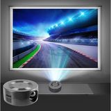 1080P Mini Taşınabilir LED Projektör Dış-Iç Mekan Telefon Yansıtmalı Ev Sineması - Siyah