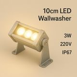 10CM 3W LED Wallwasher Günışığı 3000K | Dış Cephe, Minare, Bahçe Aydınlatma | Iç-Dış Kullanım IP65 - 3000K - Günışığı