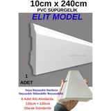 10Cmx240cm Beyaz Elit Pvc Çıta Parke Süpürgelik Kenar Çıtalama Dekoratif Ev Süpürgelik 1 Boy 240Cm