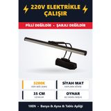 10EN Siyah Mat Gün Işığı (sarı) Banyo Duvar Ayna Tablo Aydınlatması Flüt Aplik Kuğu Aplik Ledli Aplik 220V