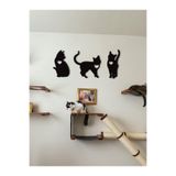 10kdekor 3'lü Ahşap Siyah Minimalist Kedi Tabloları - Şık ve Modern Duvar Dekorasyon Ürünü