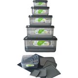 10'lı Mikrodalga Fırın ve Derin Dondurucu Kullanımına Uygun Saklama Kabı 250 ml 500 ml 1 Lt 1,7 lt 2,5 Lt - Şeffaf