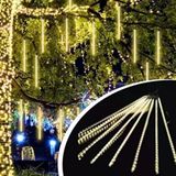 10'Lu 45 Cm Plastik Meteor Led Usb 2M Kablo Sarı Renk Ağaç Işığı – Renk Değiştiren Asmalı Dekoratif Bahçe Ve Dış Mekan Aydınlatması (5332)