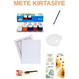 10'lu akrilik südor, 25x35 tuval , 3'lü fırça seti ,palet, 3b resim kalemi