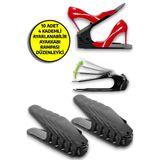 10'lu Ayarlanabilir 4 Kademeli Ayakkabı Rampası Set Siyah OPH-000948