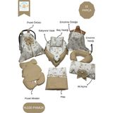 10’lu Babynest Puset Örtüsü Alt Açma Emzirme Yastığı Emzirme Önlüğü Ana Kucağı Happy Baby Dikiş Atölyesi - Bej