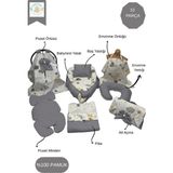 10’lu Babynest Puset Örtüsü Alt Açma Emzirme Yastığı Emzirme Önlüğü Ana Kucağı Happy Baby Dikiş Atölyesi - Gri - Beyaz
