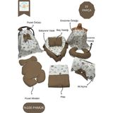 10’lu Babynest Puset Örtüsü Alt Açma Emzirme Yastığı Emzirme Önlüğü Ana Kucağı Happy Baby Dikiş Atölyesi - Kahverengi