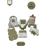 10’lu Babynest Puset Örtüsü Alt Açma Emzirme Yastığı Emzirme Önlüğü Ana Kucağı Happy Baby Dikiş Atölyesi - Yeşil - Beyaz