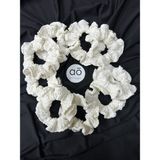 10'lu Beyaz Scrunchie Saç Toka Seti (Kına, Nişan, Bride To Be Hediyelik) - 25 - Kırık Beyaz