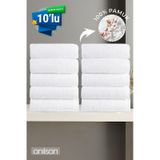 10'lu Büyük Banyo Havlusu - 90x150 Cm, 650gr, %100pamuk, Spa Ve Otel Havlusu, Günlük Kullanıma Uygun Beyaz