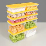 10'lu Buzdolabı Organizer Set Düzenleyici Saklama Kabı Derin Ve Sığ Mikrodalga Difriz Kabı S Sarı