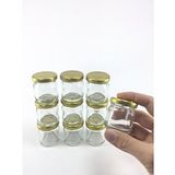 10'lu Çok Amaçlı Düzenleyici Gold Kapaklı Mini Kavanoz Seti 40 cc