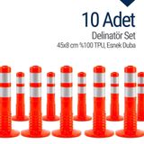 10`lu Delinatör Set 45 x 8 cm%100 TPU, Esnek Duba