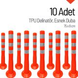 10'lu Delinatör Seti 75x8 cm TPU, Esnek Duba