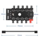 10lu Fan Kontrol Kartı Fan Çoklayıcı 4pin 3pin PWM Fan Hub 10Port