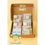 10'lu Hello Kitty Al Boya Oyna Seti - Seramik Boyama Aktivite Paketi - Beyaz