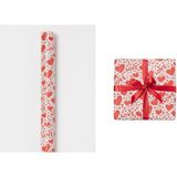 10’lu Kalp Desenli Pelur Kâğıt – 35X50 cm – Hediye Paketleme Kağıdı - Beyaz - Kırmızı