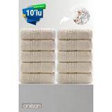 10'lu Krem Greek El Havlusu - 50X90 Cm, 225GR, %100 Pamuk, Spa ve Otel Havlusu - 50 x 90 cm