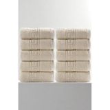 10'lu Krem Greek El Havlusu - 50x90 Cm, 225gr,%100 Pamuk, Spa Ve Otel Havlusu