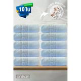 10'Lu Mavi Greek Beyaz Banyo Havlusu - 70X140 Cm, 490 Gr, %100Pamuk, Spa Ve Otel Havlusu