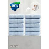 10'Lu Mavi Greek El Havlusu - 50X90 Cm, 225Gr, %100 Pamuk, Spa Ve Otel Havlusu