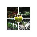10'Lu Metal Gövdeli Saplamalı Beyaz Ledli Işıklı Solar Güneş Enerjili Bahçe Lambası 30 Cm Beyaz Led