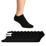 10'lu Organik Pamuk Patik Dikişsiz Erkek Kadın Siyah Beyaz Spor Çorap (Siyah-10x, 39-42)