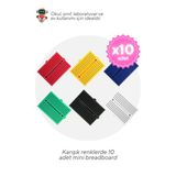 10'Lu Paket 170 Pin Mini Breadboard Karışık Renklerde - Okul Ve Sınıflar İçin Meb Uyumlu