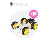 10'Lu Paket 4Wd Robot Araba Kiti - Okul Ve Sınıflar İçin Meb Uyumlu
