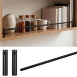 10'lu Paket Metal Raf Rayları - Siyah Alüminyum Düşmeye Karşı Koruma Eskrim, Ahşap Raflar, Kitaplıklar, Şarap Dolapları için Korkuluk Braketleri ile - 33 inç/84 cm Dekoratif Mil