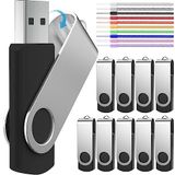 10'lu Paket USB Flash Bellek 16GB Memory Stick Katlanabilir Memory Stick Flash Sürücü Veri Depolama Pendrive 16 GB 10'lu Paket Siyah USB Flash Sürücü Mezuniyet Hediyesi FEBNISCTE'den