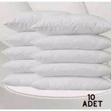 10'lu Pamuklu Beyaz Fermuarlı 50x70 Cm Iç Yastık Kılıfı 10 Adet