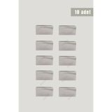 10'lu - Paslanmaz Çelik Dikdörtgen Peçetelik - Çok Amaçlı/Masaüstü Dekoratif Peçetelik - 13 x 7 cm