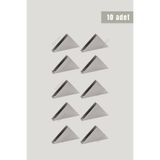 10'lu - Paslanmaz Çelik Üçgen Peçetelik Seti- Çok Amaçlı/Masaüstü Dekoratif Peçetelik - 18 x 9 cm