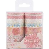 10'lu Pembe Çiçek ve Pastel Renkler Washi Tape Seti Dekoratif Bant Ajanda Süsleme Bandı