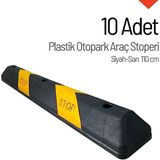 10'lu Set 110 cm Plastik Araç Stoperi – Siyah-Sarı Yüksek Görünürlük
