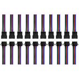 10'Lu Set 5 Pin Kilitli Konnektörlü Kablo Takımı Erkek Dişi Rgb Rgbw Led Şerit Bağlantı Kablosu 5 Pin Led Soket Vitrin