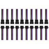 10'lu Set 5 Pin Kilitli Konnektörlü Kablo Takımı Erkek Dişi RGB RGBW LED Şerit Bağlantı Kablosu 5 Pin LED Soket