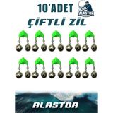 10'lu Set Çiftli Plastik Zil Olta Zili Olta Kamışı Için Zil Fosfor Takılabilir Zil