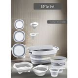 10'lu Set Katlanır Sele- Badya- Kova- Maşrapa- Pirinç Süzgeci- Kesim Panosu-Huniler BPA Free