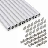 10’Lu Set Köşe Led Profil Kanal 18X18mm 1 Metre Alüminyum Sıva Üstü Led Şerit Kanalı Opak Kapaklı Tutuculu 8987 Vitrin