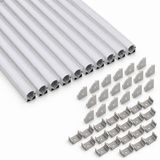 10’lu Set Köşe LED Profil Kanal 18x18mm Alüminyum 2 Metre Sıva Üstü Eloksallı Opak Kapaklı Şerit LED Kanal Seti 8987