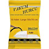 10'lu Set Large 50X70 cm Vakumlu Hurç - Vakumlu Poşet - Vakum Hurcu