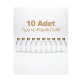 10'Lu Set Mandalina Model Pet Şişe Metal Gold Kapaklı Damlalıklı, Kolonya Şişesi Parfüm Şişesi 50 Cc