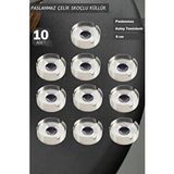 10’lu Set Skoçlu Küllük 8 Cm Paslanmaz Çelik Kül Tablası Sigara Küllüğü