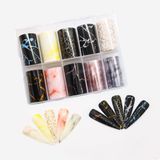 10Lu Tırnak Süsleme Folyosu Granit Mermer Dizayn Nail Art Transfer Folyo